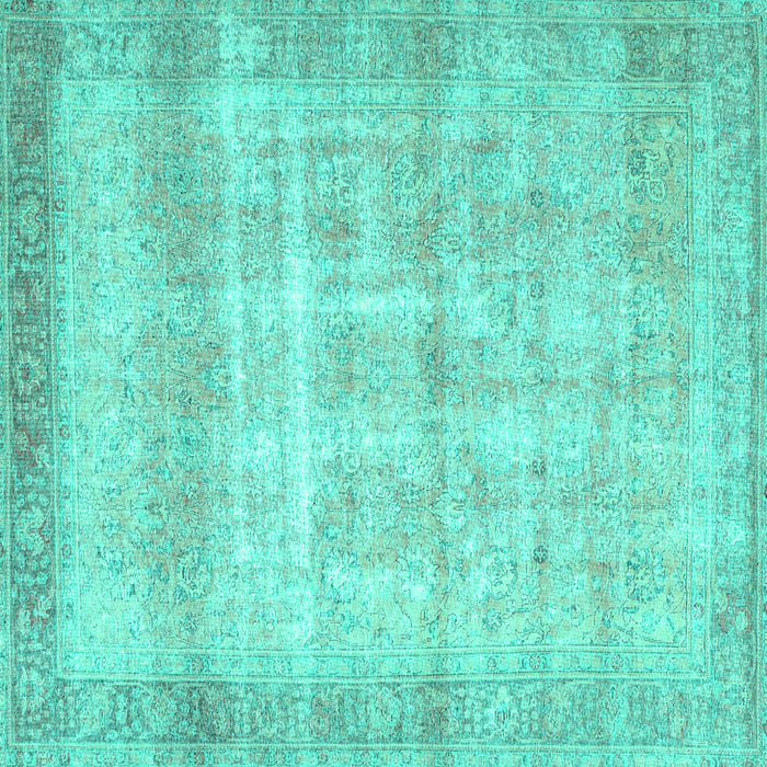Square Machine Washable Persian Turquoise Traditional Area Rugs, wshtr4479turq