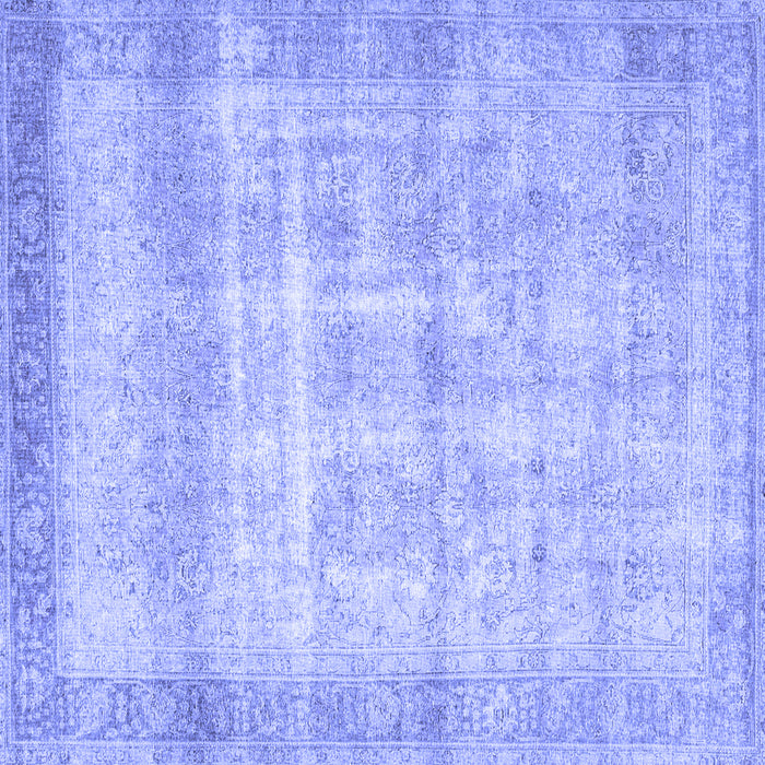 Square Machine Washable Persian Blue Traditional Rug, wshtr4479blu