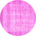 Round Persian Pink Traditional Rug, tr4479pnk