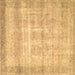Square Persian Brown Traditional Rug, tr4479brn