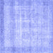 Square Persian Blue Traditional Rug, tr4479blu