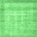 Square Persian Emerald Green Traditional Rug, tr4479emgrn