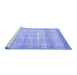 Sideview of Machine Washable Persian Blue Traditional Rug, wshtr4479blu