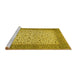 Sideview of Machine Washable Persian Yellow Traditional Rug, wshtr447yw