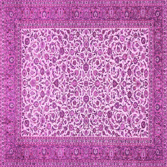 Square Machine Washable Persian Pink Traditional Rug, wshtr447pnk