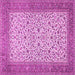 Square Machine Washable Persian Pink Traditional Rug, wshtr447pnk