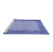 Sideview of Machine Washable Persian Blue Traditional Rug, wshtr447blu