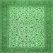 Square Persian Emerald Green Traditional Rug, tr447emgrn