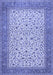 Machine Washable Persian Blue Traditional Rug, wshtr447blu