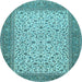 Round Persian Light Blue Traditional Rug, tr447lblu