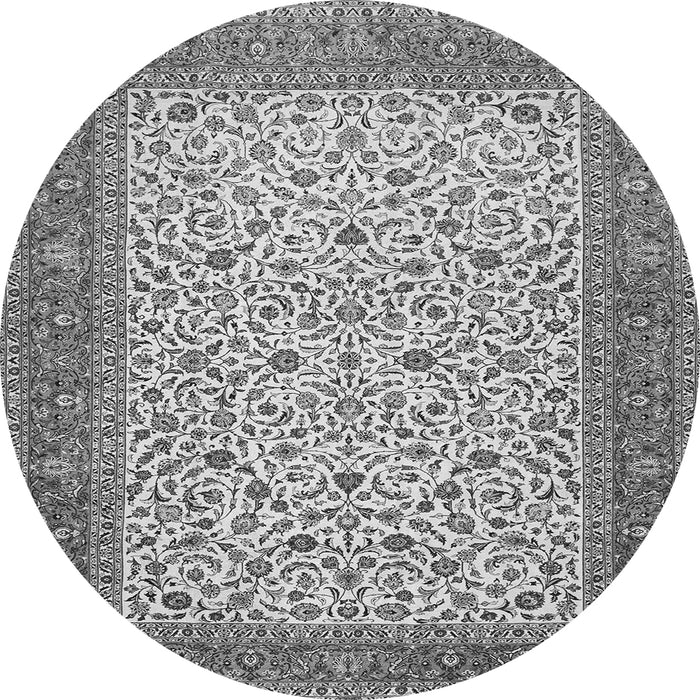 Machine Washable Persian Gray Traditional Rug, wshtr447gry