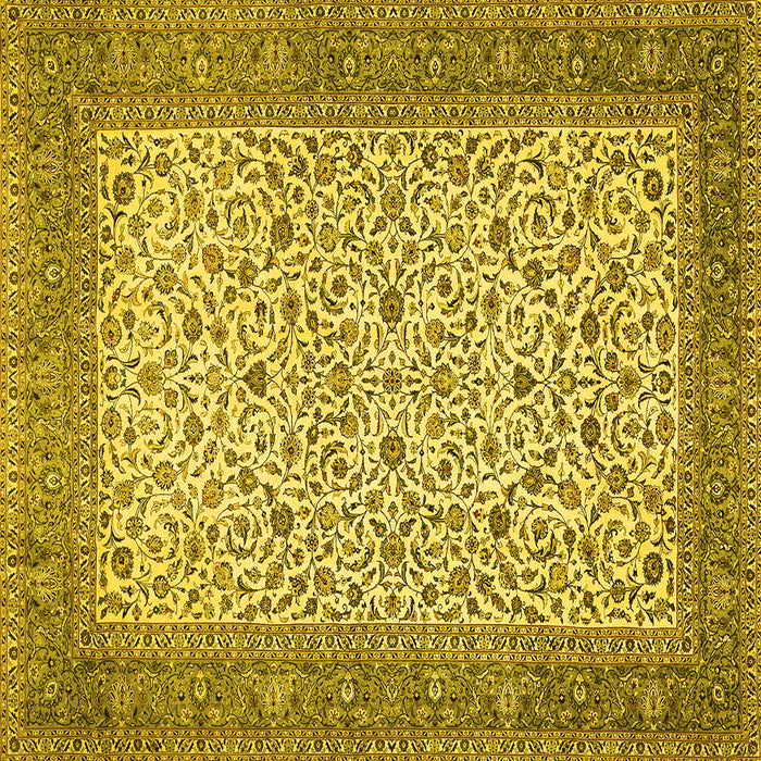 Square Persian Yellow Traditional Rug, tr447yw