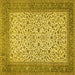 Square Persian Yellow Traditional Rug, tr447yw