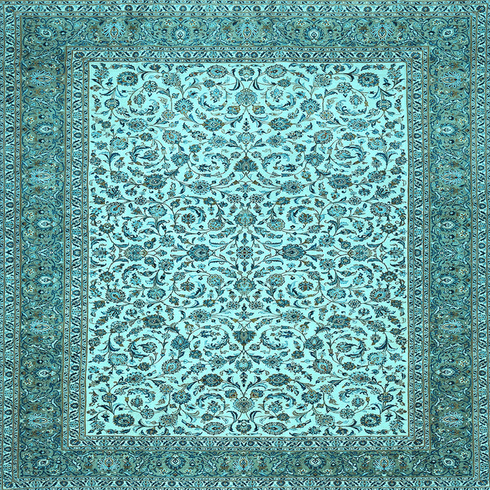 Square Machine Washable Persian Light Blue Traditional Rug, wshtr447lblu
