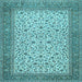 Square Machine Washable Persian Light Blue Traditional Rug, wshtr447lblu