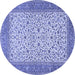 Round Persian Blue Traditional Rug, tr447blu