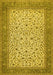 Machine Washable Persian Yellow Traditional Rug, wshtr447yw