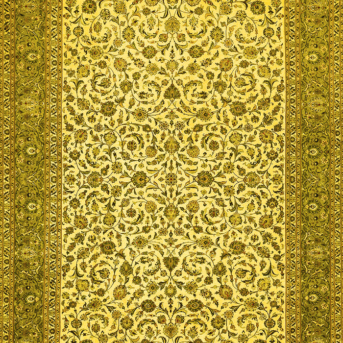 Machine Washable Persian Yellow Traditional Rug, wshtr447yw