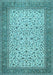 Machine Washable Persian Light Blue Traditional Rug, wshtr447lblu