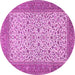 Round Persian Pink Traditional Rug, tr447pnk