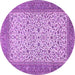 Round Machine Washable Persian Purple Traditional Area Rugs, wshtr447pur