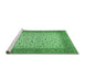 Sideview of Machine Washable Persian Emerald Green Traditional Area Rugs, wshtr447emgrn