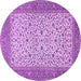 Round Persian Purple Traditional Rug, tr447pur