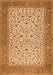 Serging Thickness of Machine Washable Persian Orange Traditional Area Rugs, wshtr447org