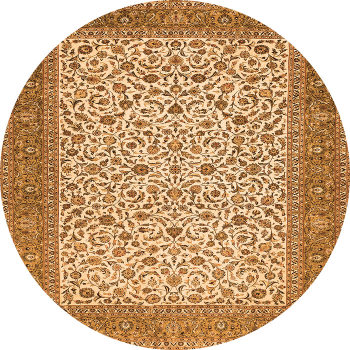Square Persian Orange Traditional Rug, tr447org