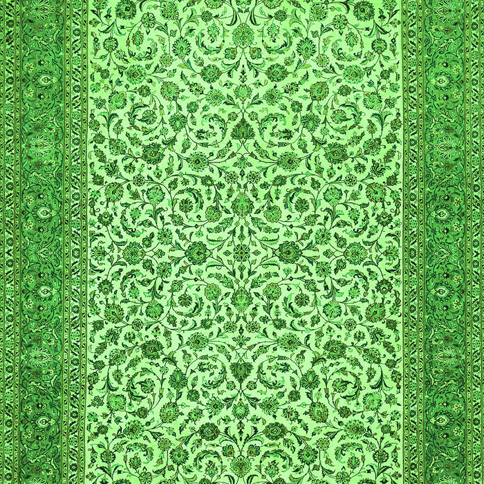 Serging Thickness of Machine Washable Persian Green Traditional Area Rugs, wshtr447grn