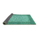 Sideview of Persian Turquoise Traditional Rug, tr447turq