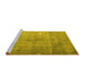Sideview of Machine Washable Persian Yellow Traditional Rug, wshtr4480yw