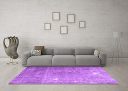 Machine Washable Persian Purple Traditional Area Rugs in a Living Room, wshtr4480pur
