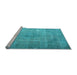 Sideview of Machine Washable Persian Light Blue Traditional Rug, wshtr4480lblu