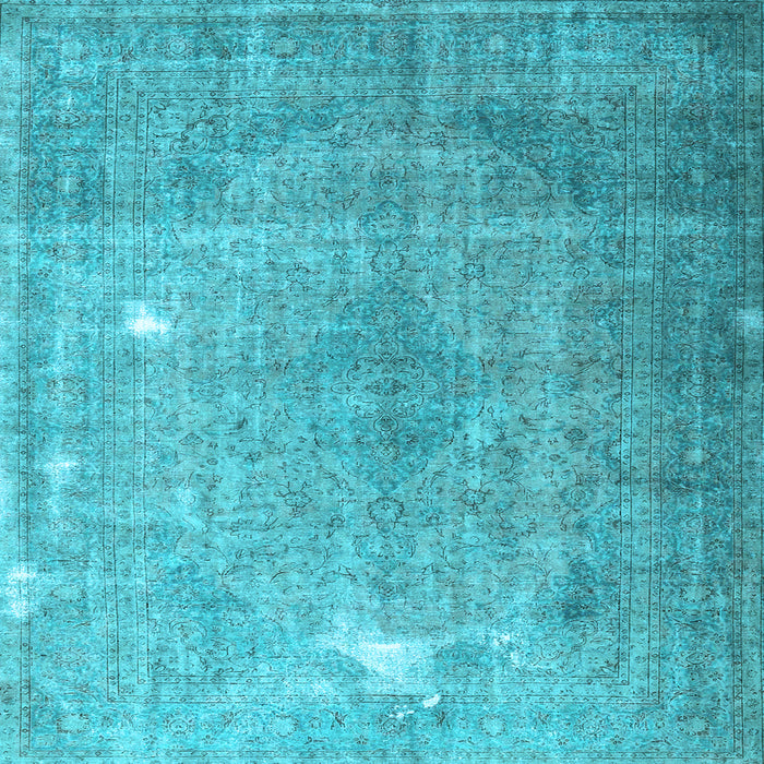 Square Machine Washable Persian Light Blue Traditional Rug, wshtr4480lblu