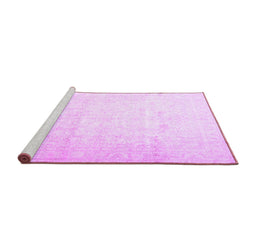Sideview of Machine Washable Persian Purple Traditional Area Rugs, wshtr4481pur