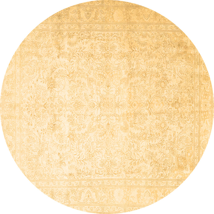 Round Persian Brown Traditional Rug, tr4481brn