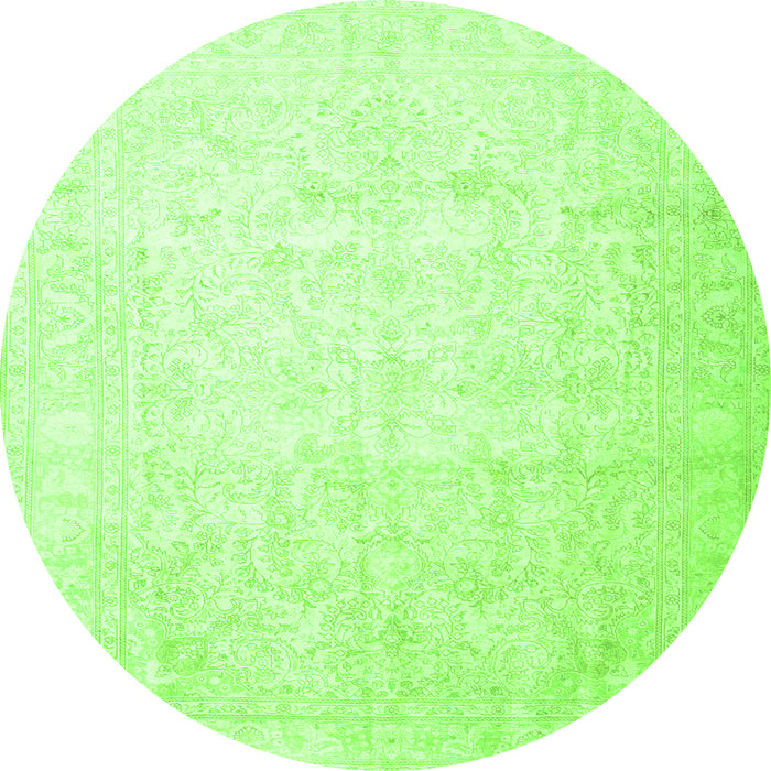 Square Persian Green Traditional Rug, tr4481grn