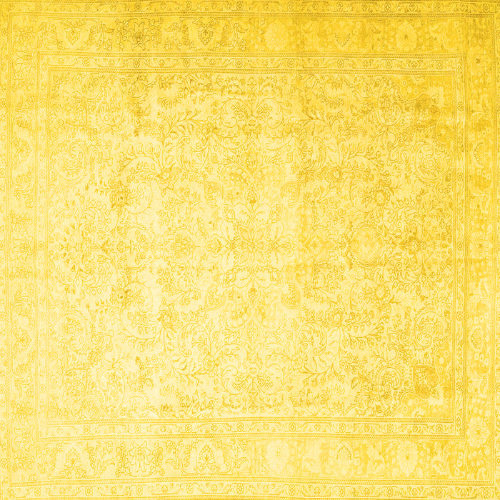 Square Persian Yellow Traditional Rug, tr4481yw