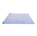 Sideview of Machine Washable Persian Blue Traditional Rug, wshtr4481blu