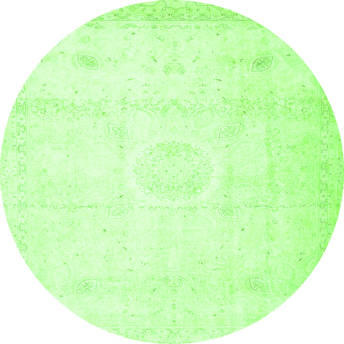 Square Persian Green Traditional Rug, tr4482grn