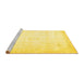 Sideview of Machine Washable Persian Yellow Traditional Rug, wshtr4482yw