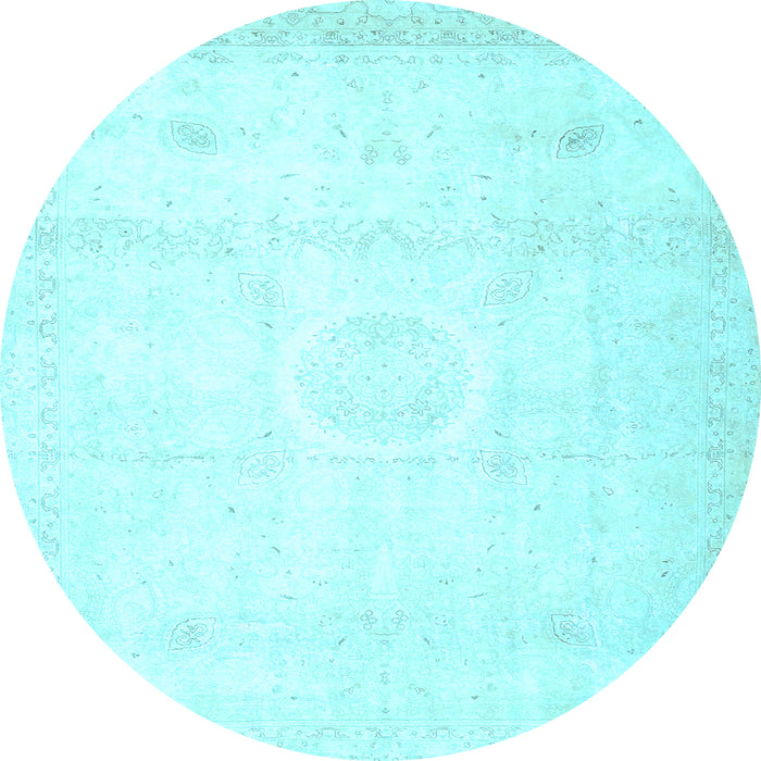 Round Persian Light Blue Traditional Rug, tr4482lblu