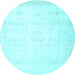 Round Persian Light Blue Traditional Rug, tr4482lblu