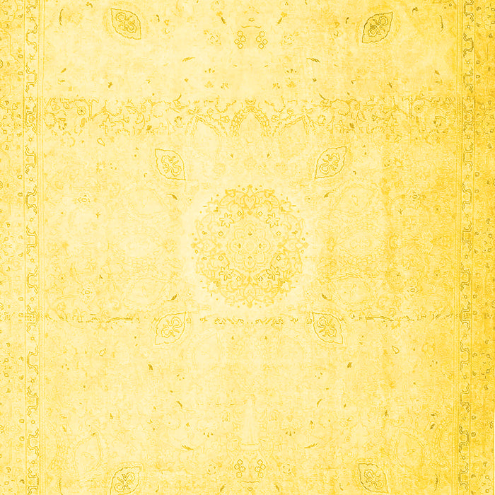 Machine Washable Persian Yellow Traditional Rug, wshtr4482yw