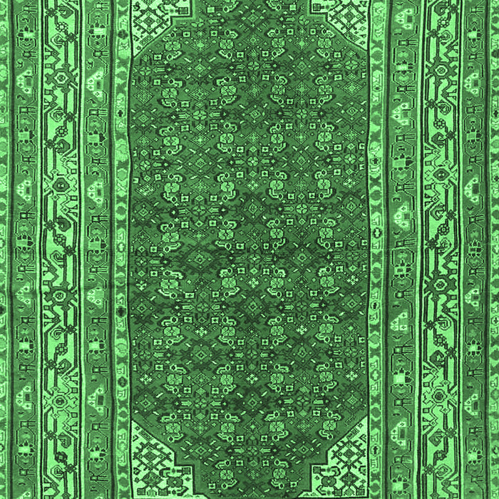 Machine Washable Persian Emerald Green Traditional Area Rugs, wshtr4483emgrn
