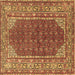 Square Machine Washable Persian Brown Traditional Rug, wshtr4483brn