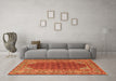 Machine Washable Persian Orange Traditional Area Rugs in a Living Room, wshtr4483org