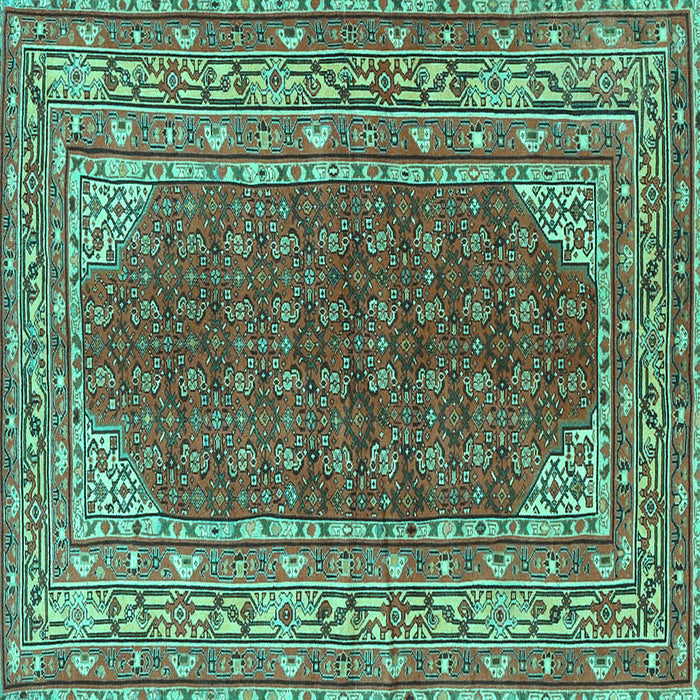 Square Persian Turquoise Traditional Rug, tr4483turq