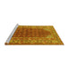 Sideview of Machine Washable Persian Yellow Traditional Rug, wshtr4483yw